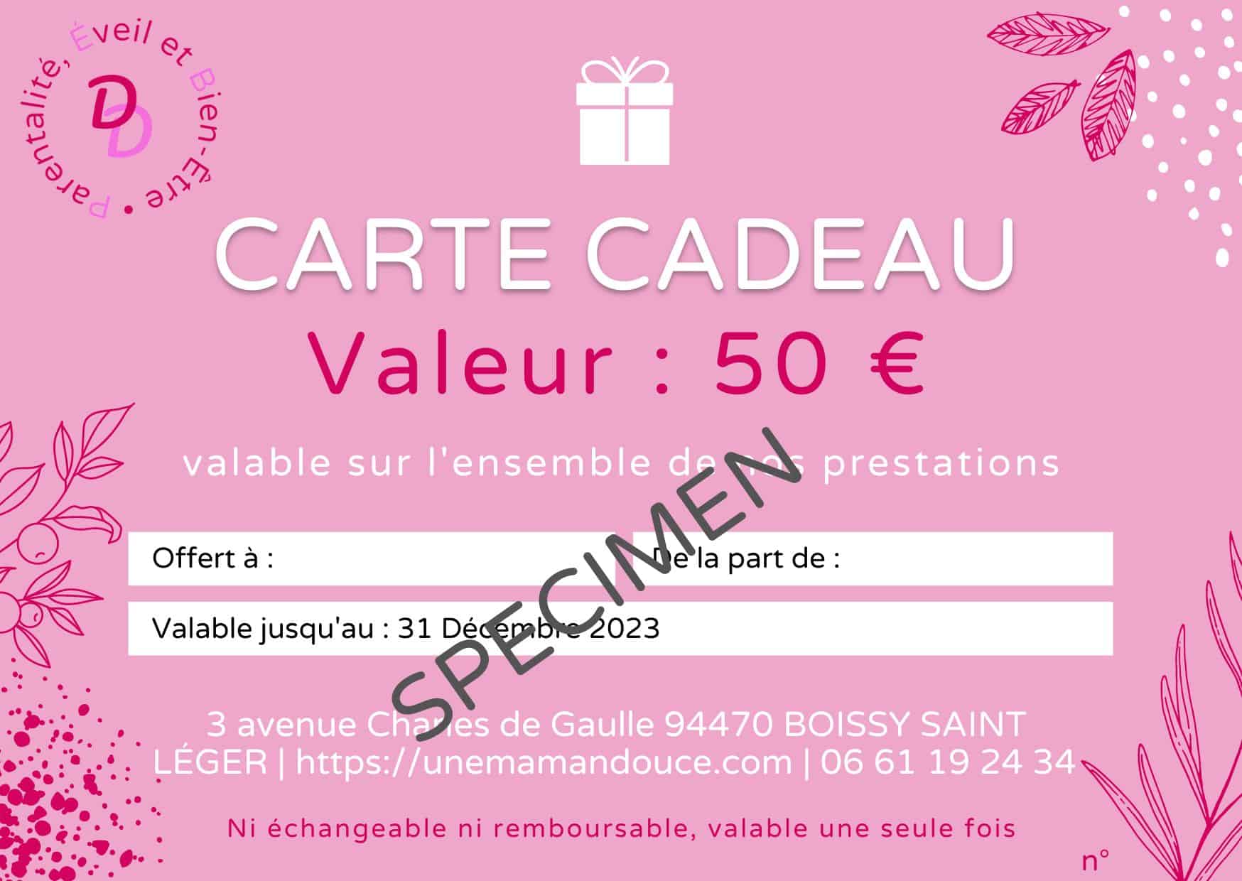 Diana DAGUERRE Accompagnements mieux-être et parentalité Carte Cadeau